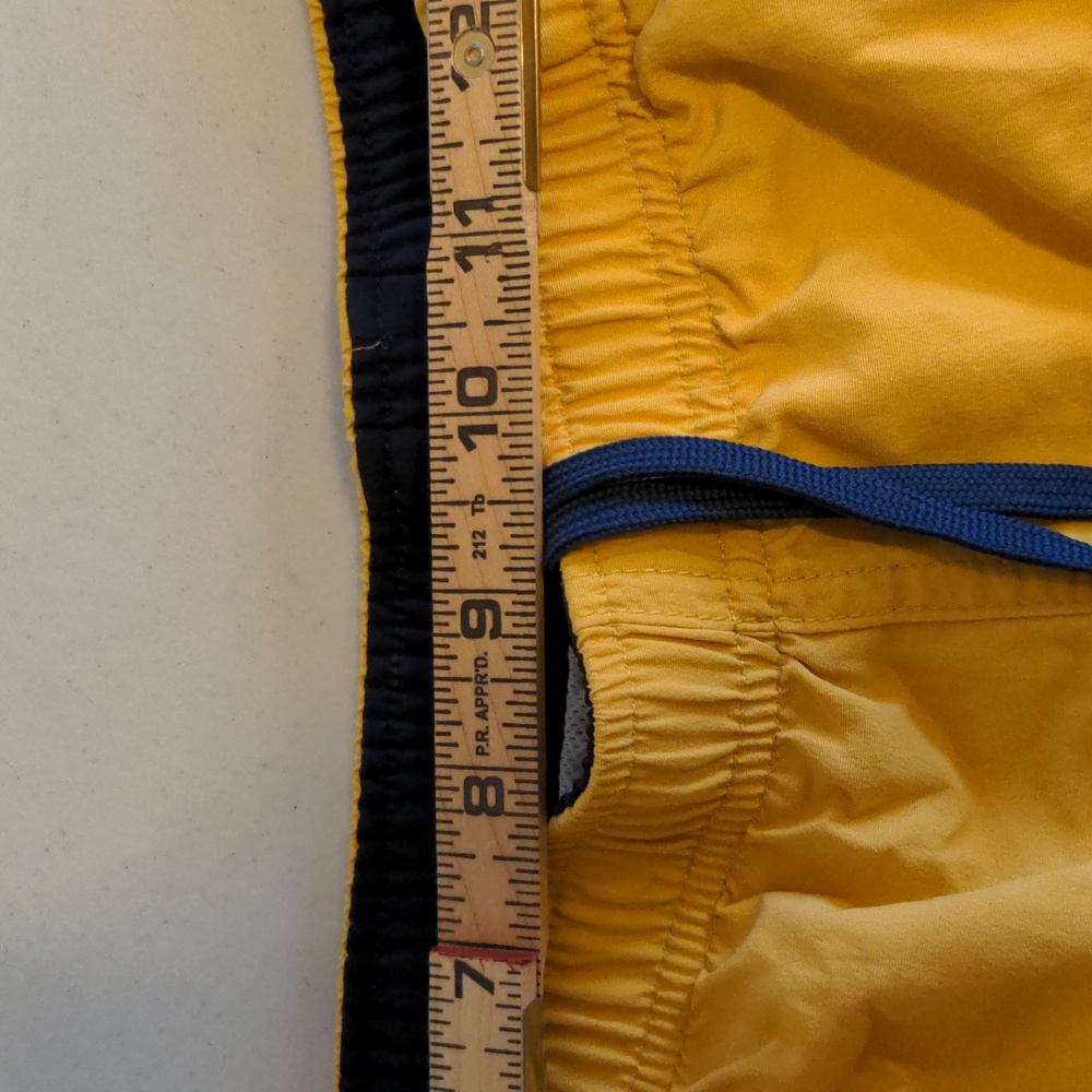 LLBean Men's Size XL Elastic Waist Drawstring Liner Yellow Swim Trunks - Picture 10 of 13